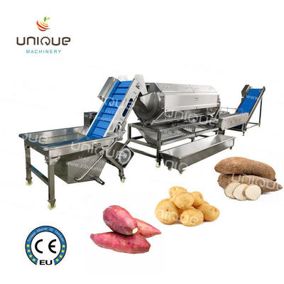 Industria della trasformazione alimentare 4,12 kw Sgrattatore di patate industriale con rullo al carborondone