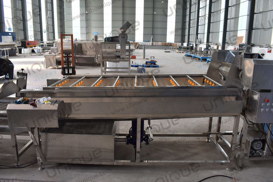 Lavatrice a rulli a spazzola a spirale continua per ortaggi e frutta con apparecchiatura di pulizia